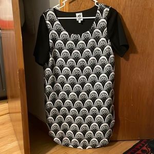 Mini dress, black and white, Australian 10 / US 6, lightly worn, no stains